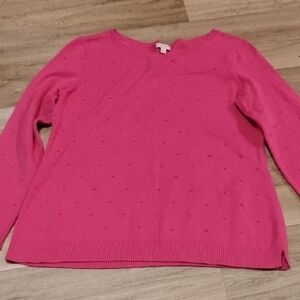 Talbots Vibrant Pink Crew Neck Sweater